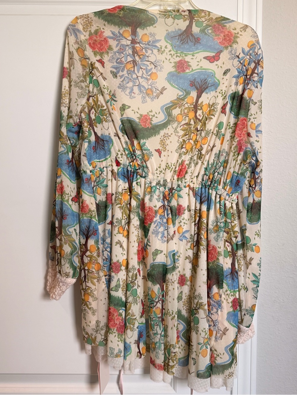 NWT We Are Hah Reversible Floral Lace-Trim Robe Sz M - Picture 2 of 4